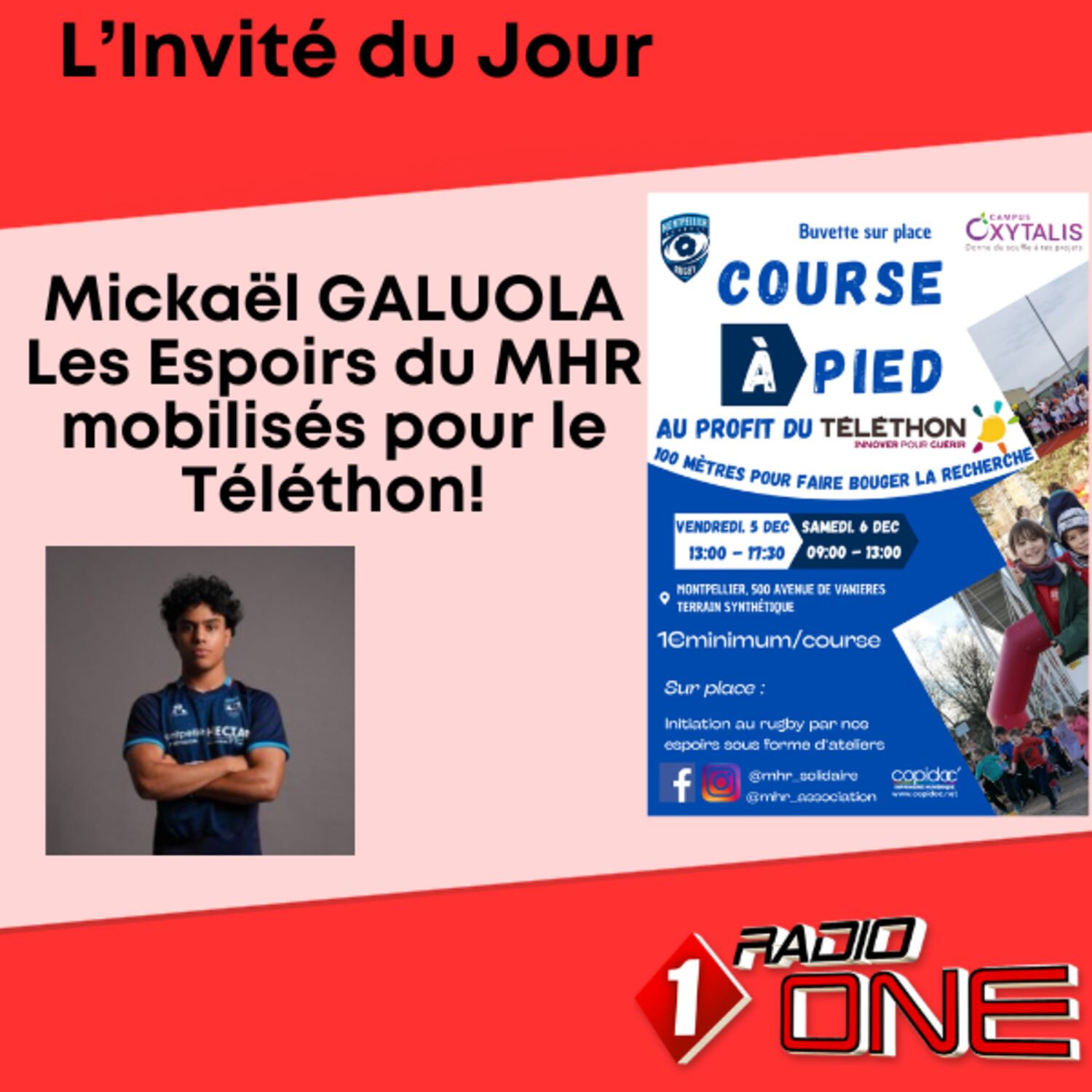 Mickaël GALUOLA Les Espoirs du MHR mobilisés pour le Téléthon