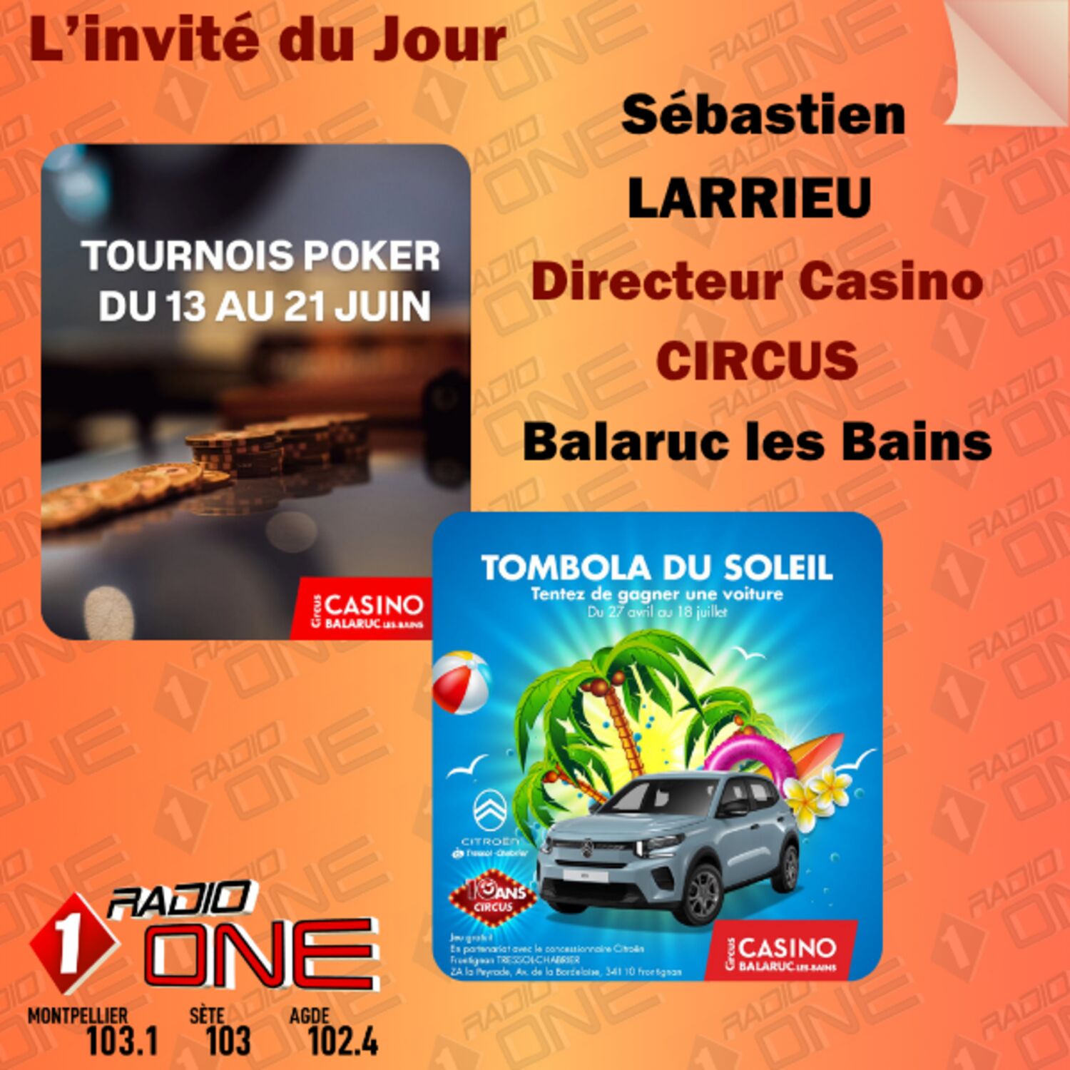 Sébastien LARRIEU Tournoi de Poker et Voiture à gagner au Casino CIRCUS!