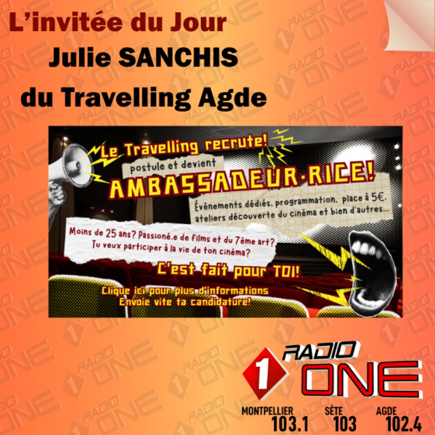 Julie SANCHIS : Le cinéma le Travelling Agde recrute des Ambassadeurs!