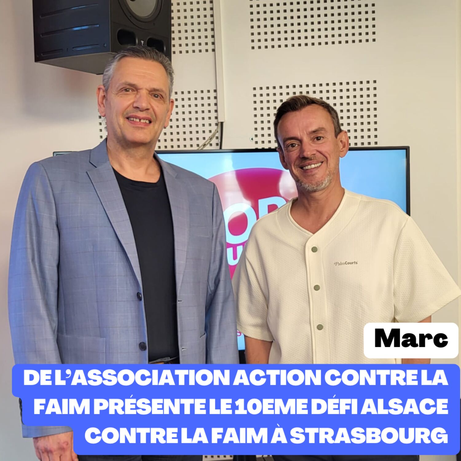 Marc de l'association action contre la faim présente le 10ème défi Alsace contre la faim à Strasbourg