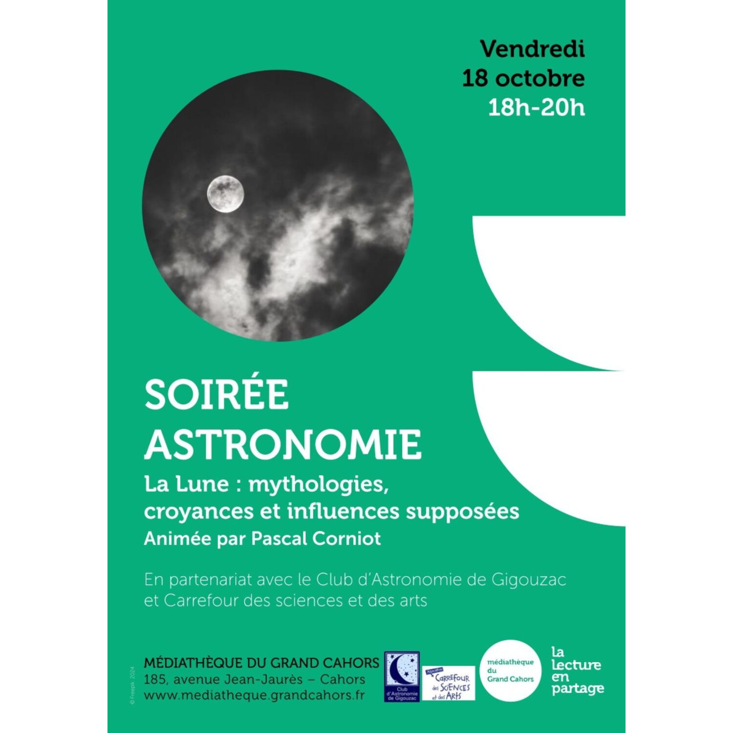 Podcast de l'émission 100% chez vous avec la Soirée astronomie à la Médiathèque de Cahors episode artwork